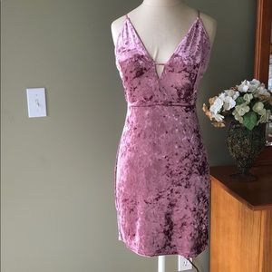 Crushed velvet pink mauve Pitaya dress. Size M